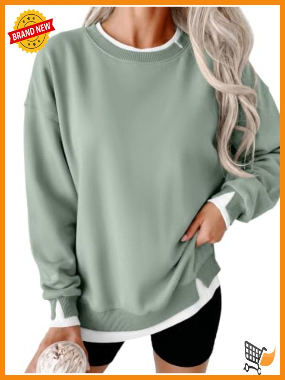 Women's Oversized Crew Neck Pullover Sweatshirt